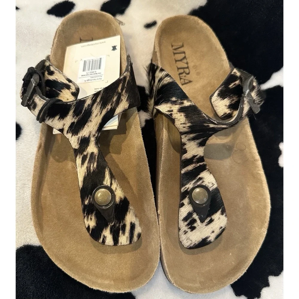 Myra Women's Chino Western Cowhide‎ Sandals Size 7 - NWT - Picture 3 of 9